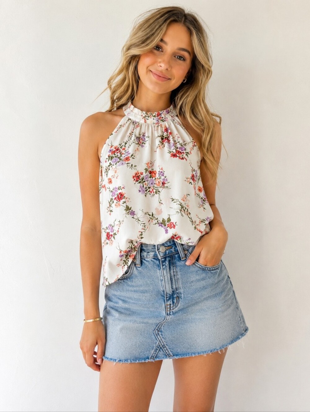 Papermoon Floral Halter Top – Size M